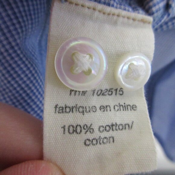 John Varvatos Button Up Shirt Men XXL Blue Micro Check Zipper Patch Pocket 194 - Picture 4 of 14